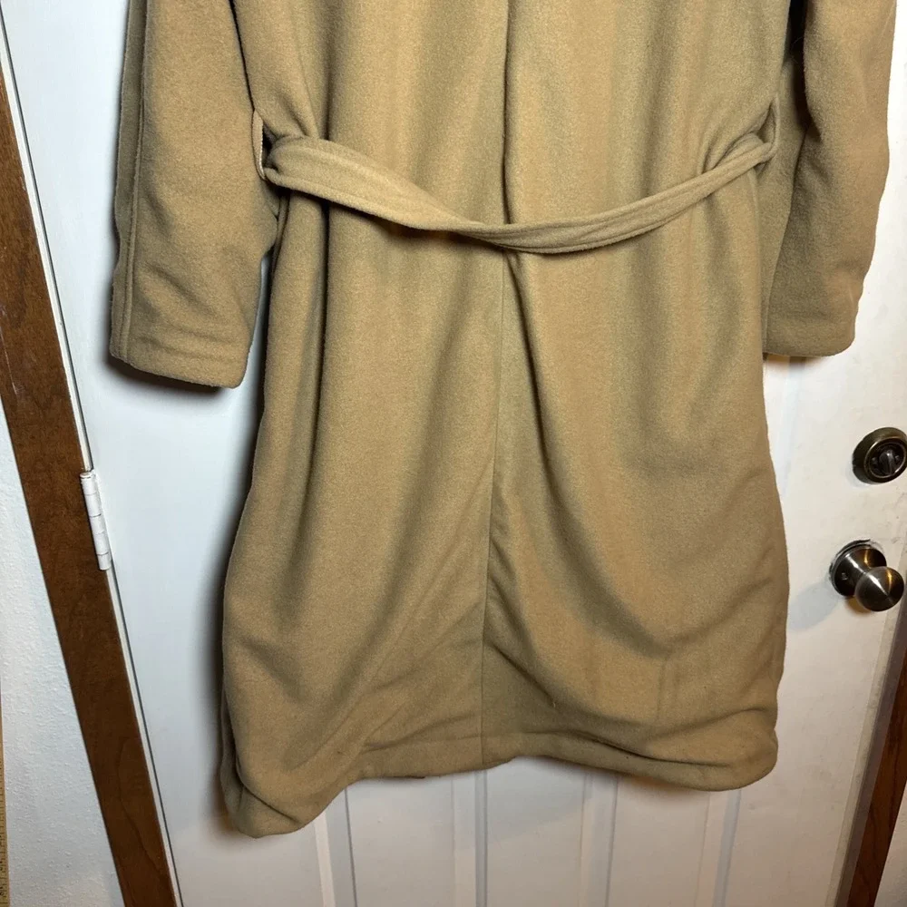 Vintage 70s 80s‎ Camel Wool Overcoat Women's Full Length ILGWU Union Made USA